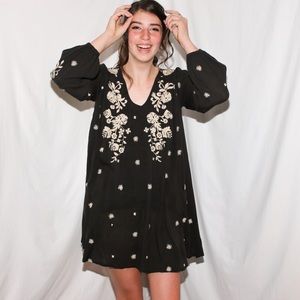 free people flowy boho embroidered dress
